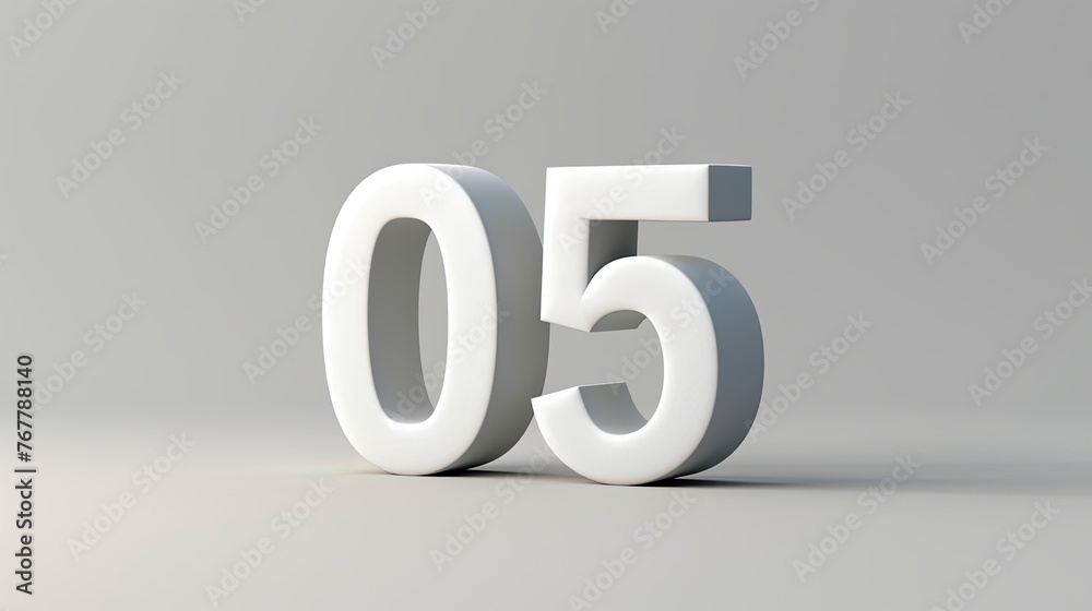 3d render of a Number 05 on a white background 3d render of a Number 05 on a white background