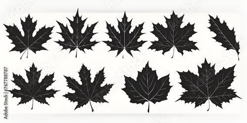maple leaf silhouettes.  generative ai photo