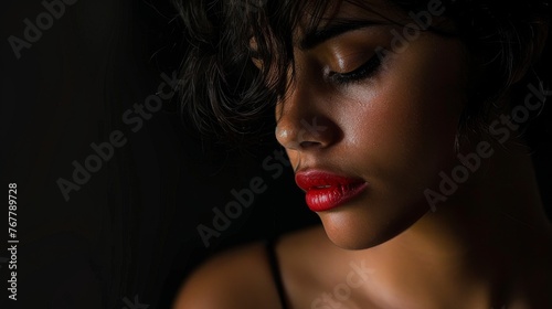 beautiful lady woman fine art with black background