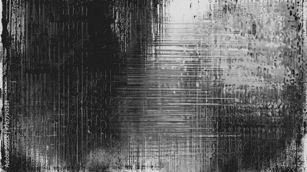 Obraz premium Abstract Grayscale Glitch Art Texture