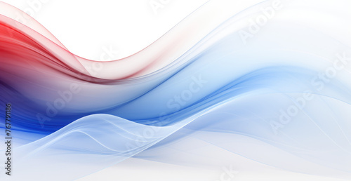 Abstract blue red pink gradient colors of wave line , smoke wave flowing isolated on white backgrounds.