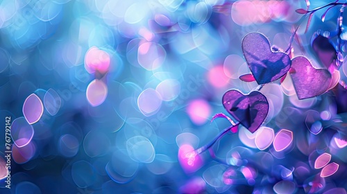 pretty fantasy magical valentine romance bokeh background in blue and purple colors, thomas kincaid, jasmine beckett griffith  © chaynam