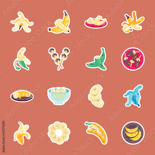 Bundle of Banana Delicacies Flat Stickers 

