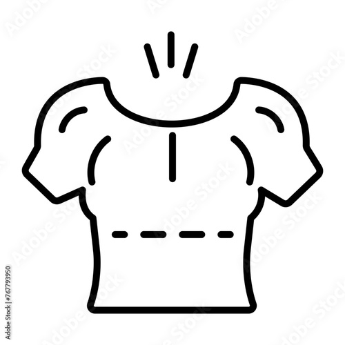 Premium outline icon showing stitched blouse 