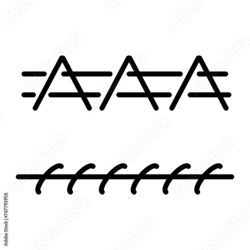 Trendy line style icon of clothing stitches