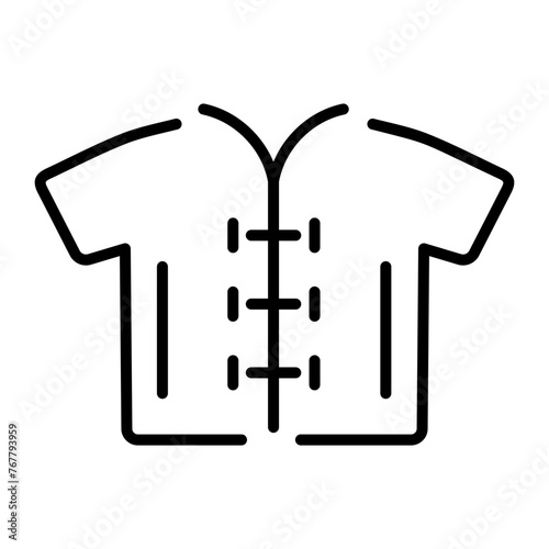 A scalable line style icon of clothes seam 