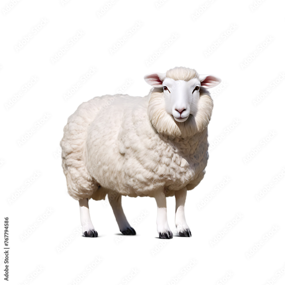 Fototapeta premium a white sheep on a transparent background