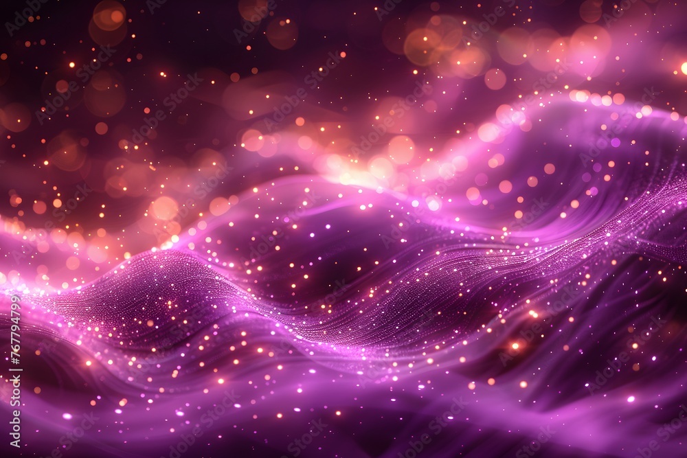 Purple Background With Stars and Waves