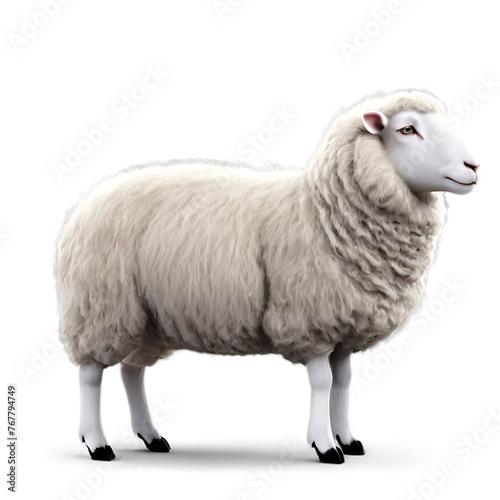 a white sheep on a transparent background