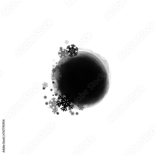 Artistic black winter, Christmas mask. Basis element for design on isolated background universal use