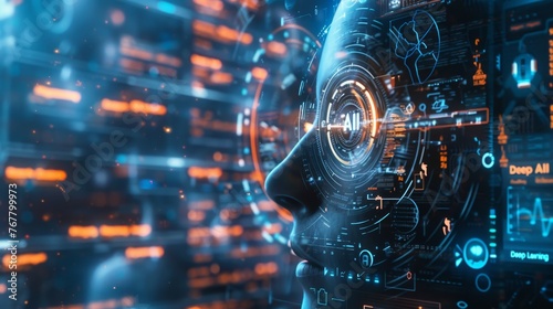 Artificial Intelligence Computer cinematic style whoing the advance in technology, Cinematic style, poster
 photo