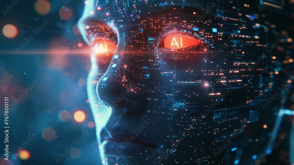 Artificial Intelligence Computer cinematic style whoing the advance in technology, Cinematic style, poster
Artificial Intelligence Computer cinematic style whoing the advance in technology, Cinematic style, poster