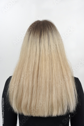 hair of a blonde woman