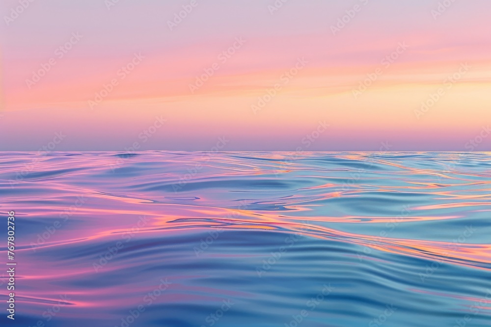 Abstract background the ocean of holographic waves of iridescent light.