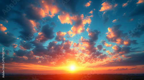 夕日に染まった風景