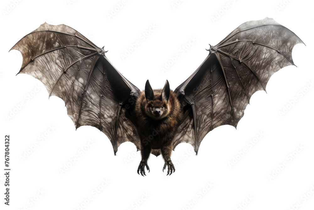 Obraz premium Graceful Bat Soaring Across a Blank Canvas. On a White or Clear Surface PNG Transparent Background.