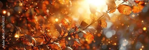 Sunlight filtering through autumn leaves, evoking feelings of warmth, change, and transition