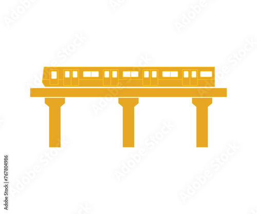 Train commuter line across the city design illustration