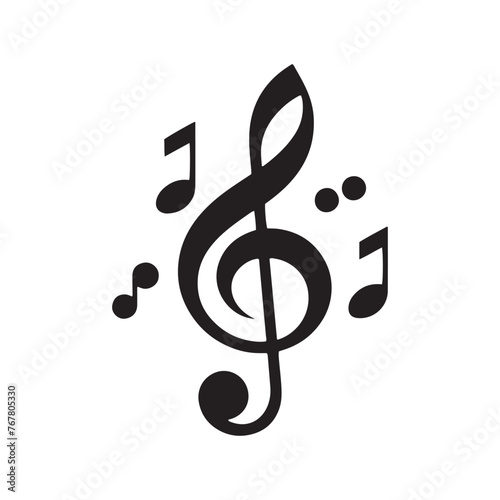 Vector Silhouette Set of Music Notes: Harmonious Collection of Musical Symbols- music notes vector stock.