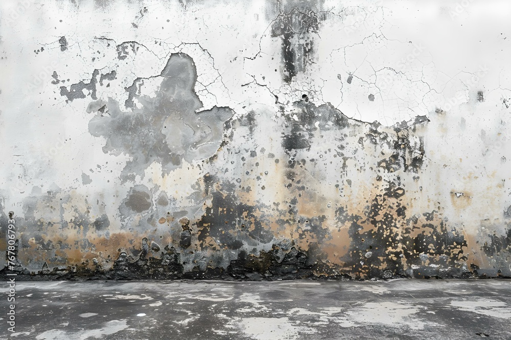 The Symbolism of a White Wall with Toxic Mold Dampness, Water