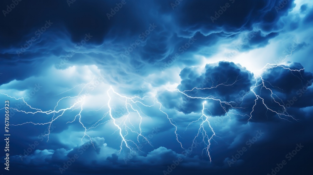 Blurred blue sky with clouds The sky has dramatic storms and dark ...