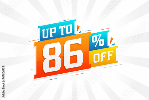 Cuadro en lienzo Sale of advertising campaign up to 86 Percent off promotional design