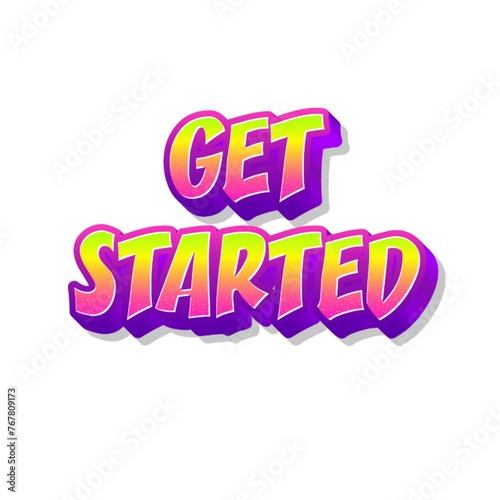 3D Get started text poster