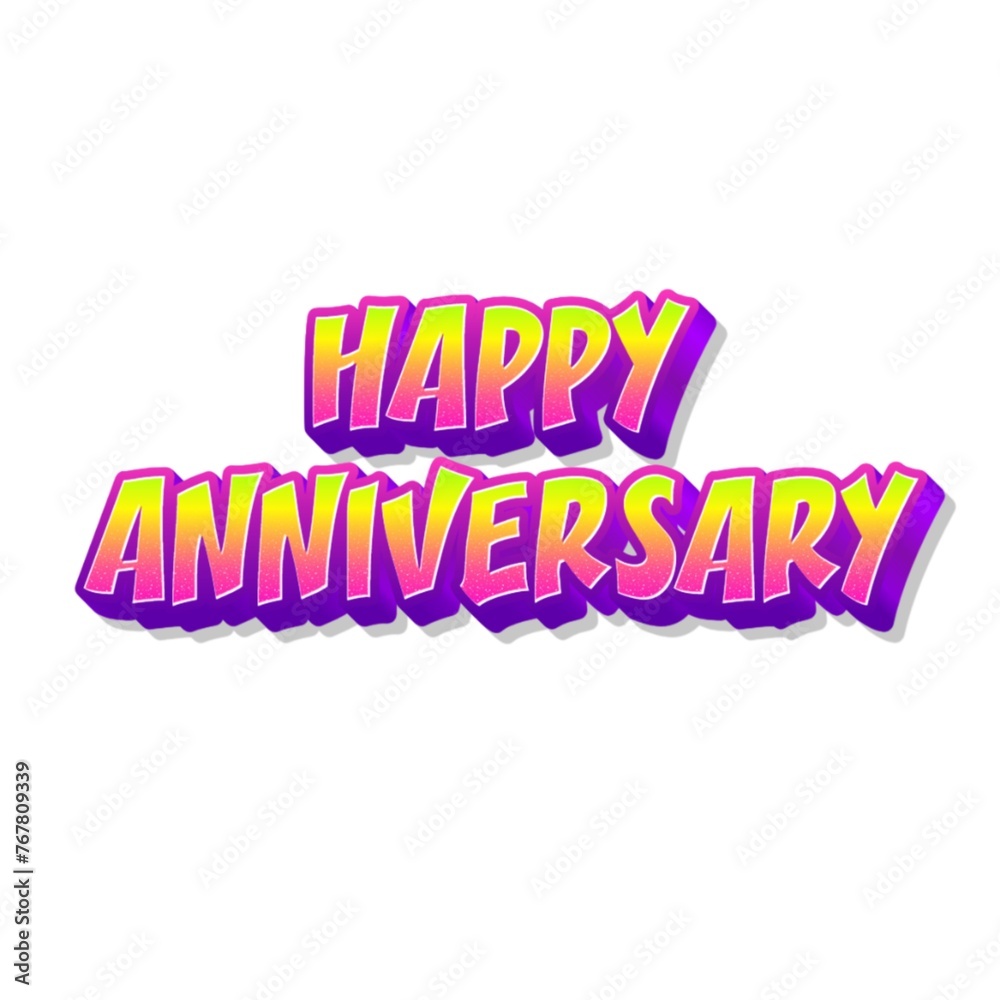 Fototapeta premium 3D Happy anniversary text poster