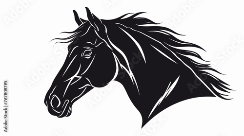 Fototapeta Naklejka Na Ścianę i Meble -  A stunning vector silhouette of a horse head perfect