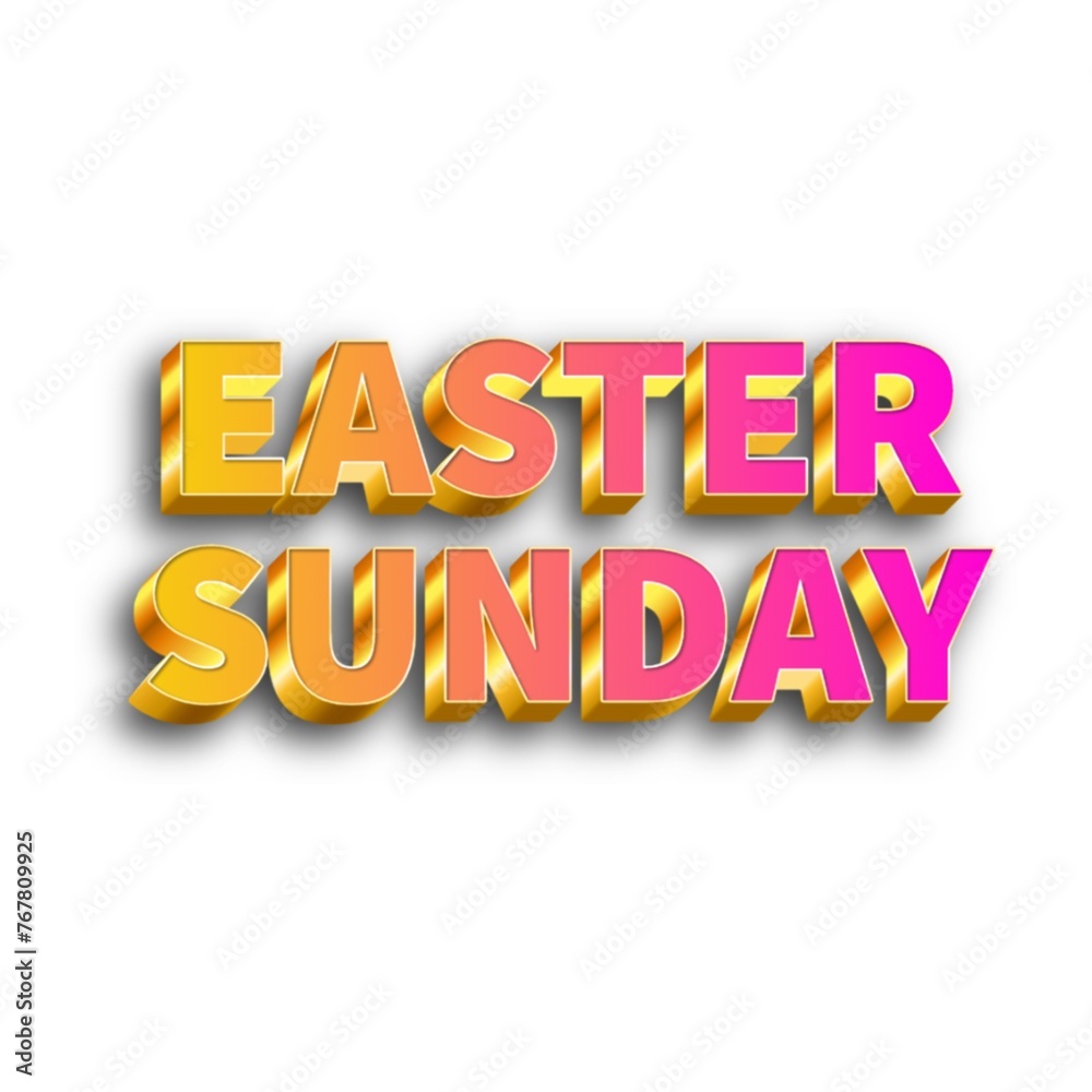 Easter sunday text on white background Easter sunday text on white background