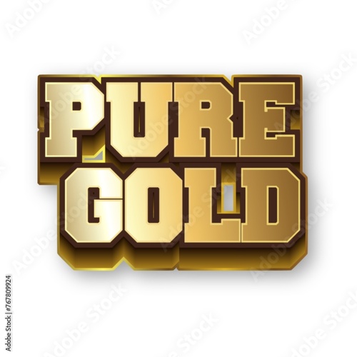 3D Pure gold text banner