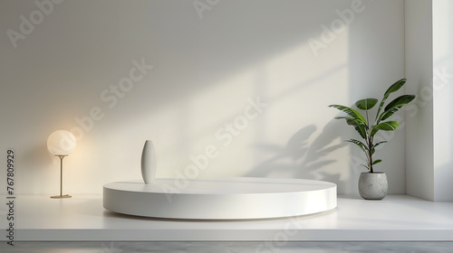 3d realistic modern podium product display