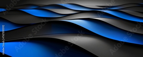 Create a modern, luxurious design with a premium black and blue background featuring elegant stripes, smooth gradients, and a cut paper effect.