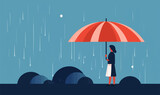 Monsoon Season vector flat minimalistic isolated vector style illustration -