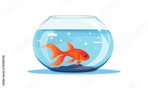 Goldfish Bowl vector flat minimalistic isolated illustration -