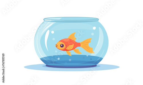Goldfish Bowl vector flat minimalistic isolated illustration -
