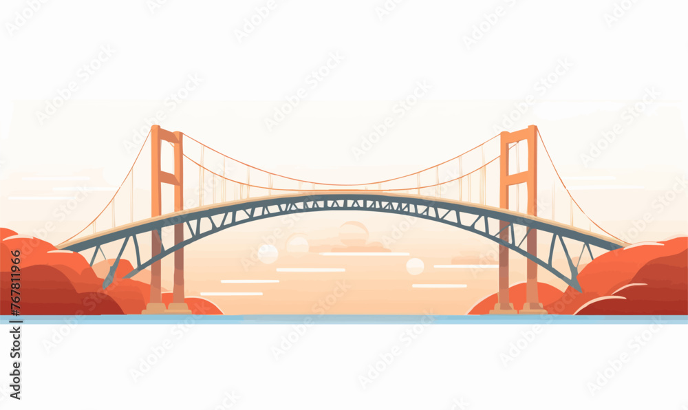 Obraz premium bridge vector flat minimalistic asset isolated vector style illustration