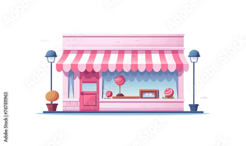 sweet shop awning vector flat minimalistic isolated illustration