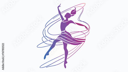 Ballet dancer with fluid movements vector icon in out