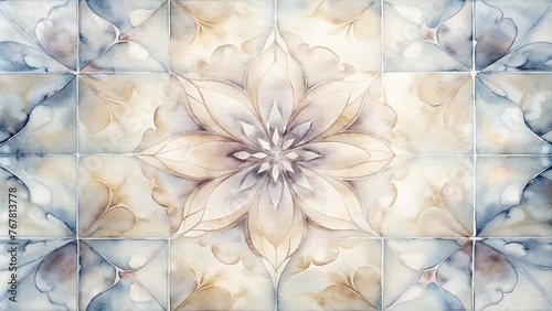 Symmetrical White Tile Grid Background