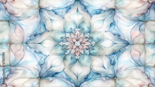 White Symmetrical Tile Grid Background Image