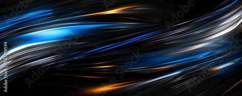 An elegant black and blue abstract backdrop with sleek lines, glossy finish, depth, exudes luxury vibes.
