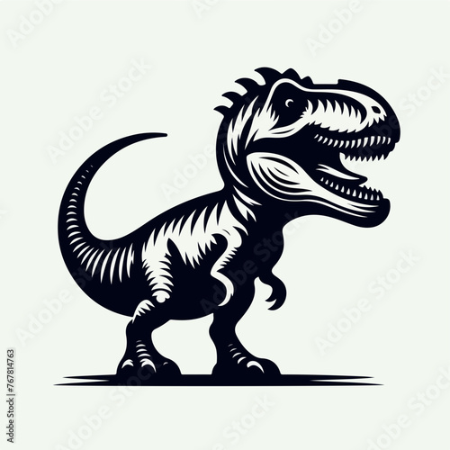 Allosaurus (Allosaurus fragilis) cute animal isolated on white background. Vector graphics