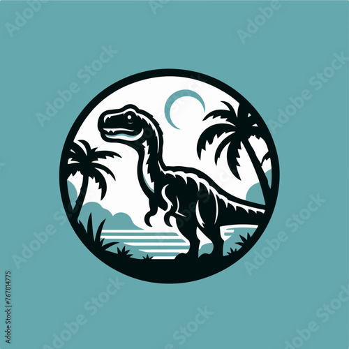 Allosaurus (Allosaurus fragilis) cute animal isolated on white background. Vector graphics