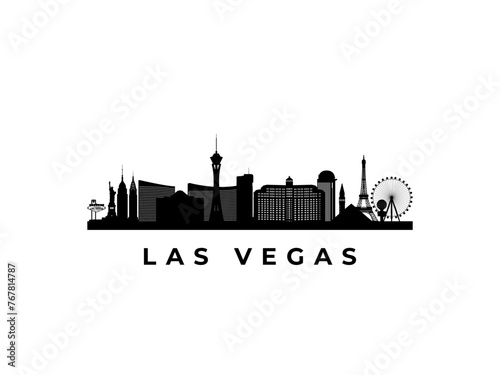 Vector Las Vegas skyline. Travel Las Vegas famous landmarks. Business and tourism concept for presentation, banner, web site.