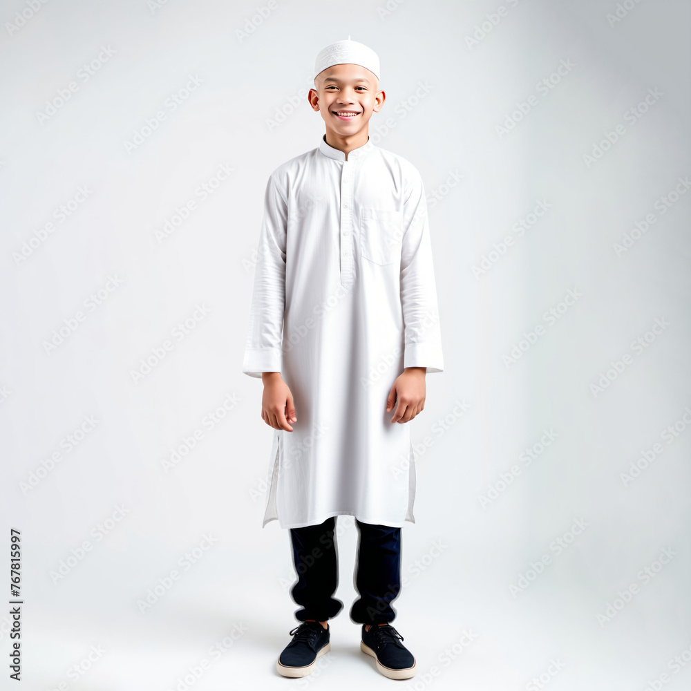 portrait of a Albino Muslim male in isolated white background. portrait of a Albino Muslim male in isolated white background.