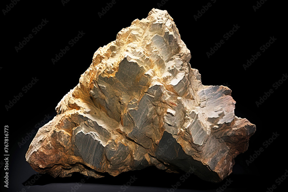 Ankerite is a rare precious natural stone on a black background. AI generated. Header banner mockup with space. Ankerite is a rare precious natural stone on a black background. AI generated. Header banner mockup with space.