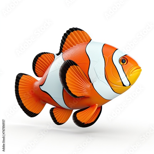 Photo of clown anemonefish isolated on white background
