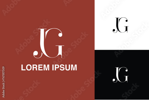JG, GJ, J, G, Abstract letters Logo monogram	
