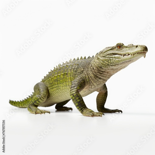 Photo of crocodile isolated on white background